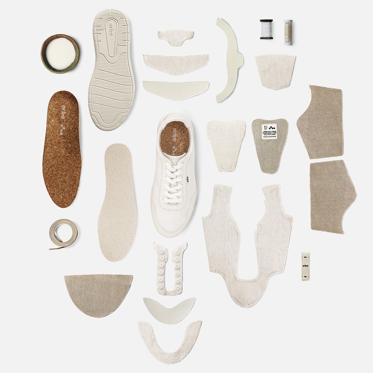 Exploded view of Orba Ghost sneaker components